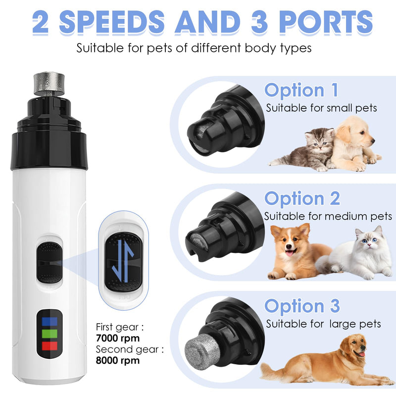 Silent Dog Nail Grinders Groom Pro Kit, Cordless Electric Nail Clippers for Dogs, USB Rechargeable Diamond Bit Nail File for Claws, Safe & Quiet Pet Nail Trimmer for Dogs and Cats - PawsPlanet Australia