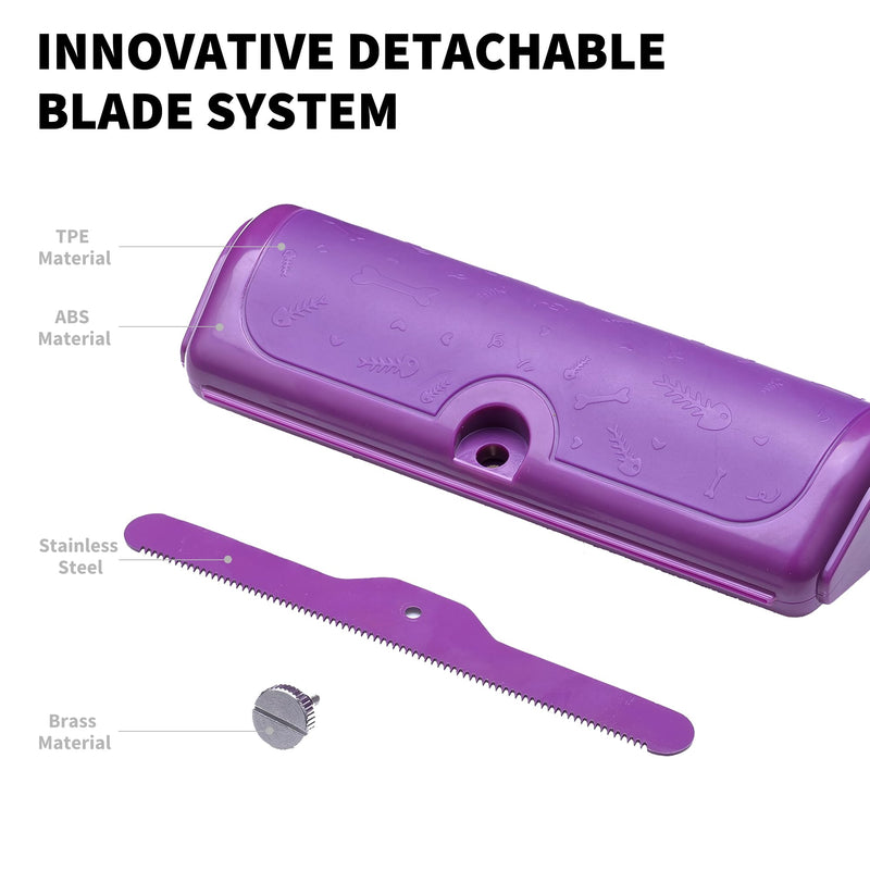 Deshedding Brush for Dogs, Cats, Horses & Rabbits – Professional Pet Grooming Comb,Removes Loose Fur & Undercoat,Gentle Stainless Steel Blade,Easy Clean Handle,Grooming cat brush (Purple) Purple - PawsPlanet Australia