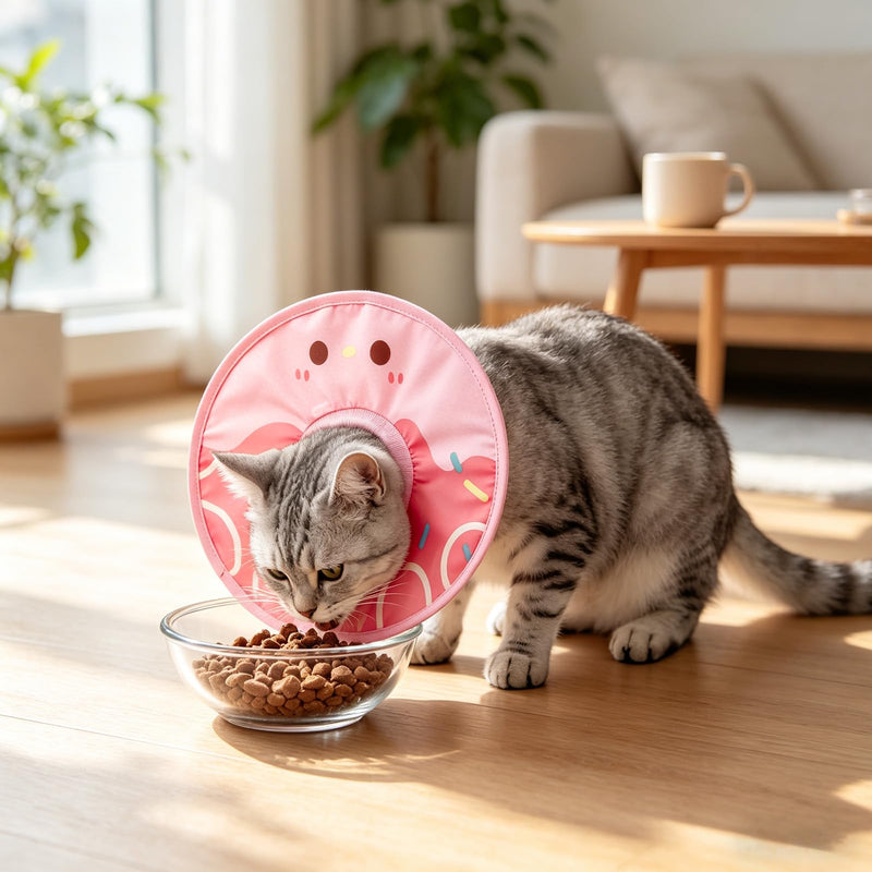 Weich Halskrause Katze, Einstellbar Katzenkragen Leckschutz Katze Halskragen (Rosa, XS) Rosa