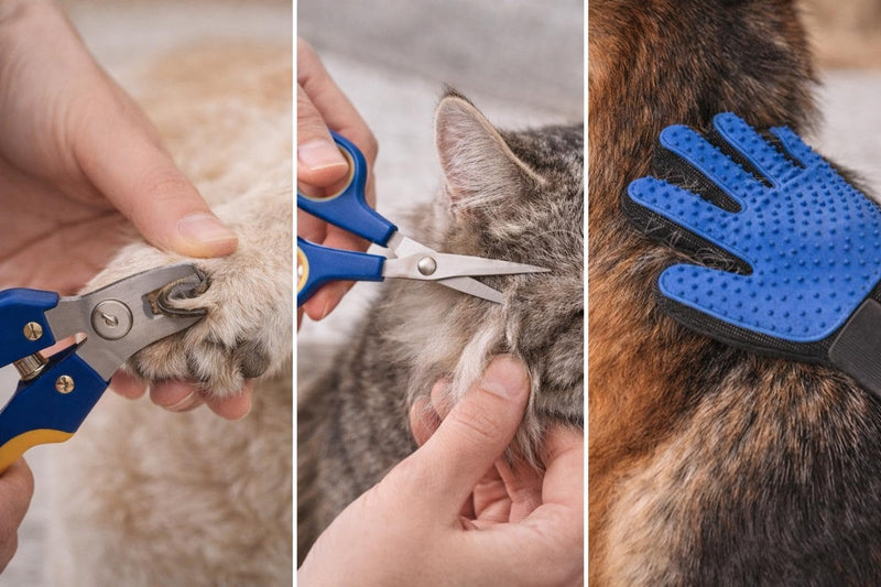 Pet Grooming Kit for Dogs Cats 8 in1 Brush Shedding & Deshedding Tools for Long and Short Haired Dogs and Cats, Dematting Comb Set - PawsPlanet Australia