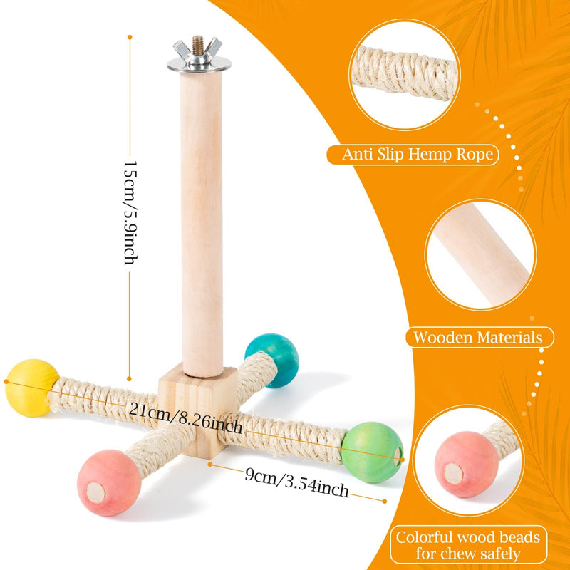 Rotating Bird Perches Toy, Interactive Spinning Parrot Parakeet Toys, Wooden Exercise Stand Bird Cage Accessories for Budgies,Cockatiels,Small Birds Rotating Bird Swing Toys - PawsPlanet Australia