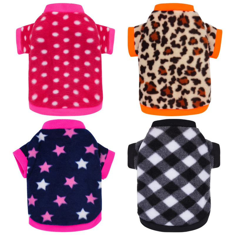 Rbenxia 4 Pieces Dog Fleece Sweaters Puppy Warm Sweater Doggie Sweatshirt Soft Fleece Dog Pajamas Puppy Clothes Winter Dog Outfits for Small Puppy Dog Cat Pets (X-Small) X-Small - PawsPlanet Australia