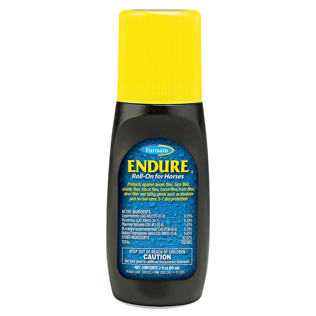 Farnam Endure Roll-On Fly Repellent for Horses, for Sensitive Areas, 3 Ounces 3 oz. Roll On