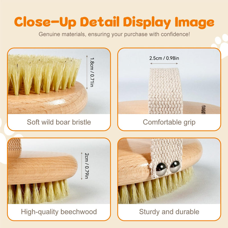 Professional Dog Brush Boar Bristle for Short-Haired Dogs - Reduces Shedding, Non-Slip Grip, Gentle Grooming - PawsPlanet Australia