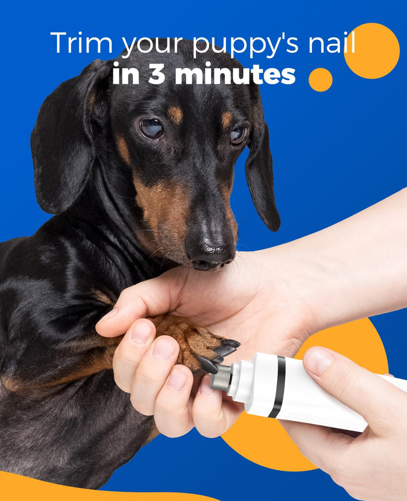 oneisall Paw Trimmer for Small Dogs Quiet, 4 in 1 Small Dog Grooming Kit, 2 Speed Dog Grooming Kit for Small Dogs, Cordless Small Dog Clippers, Quiet Dog Nail Grinder for Small Dogs(White) - PawsPlanet Australia