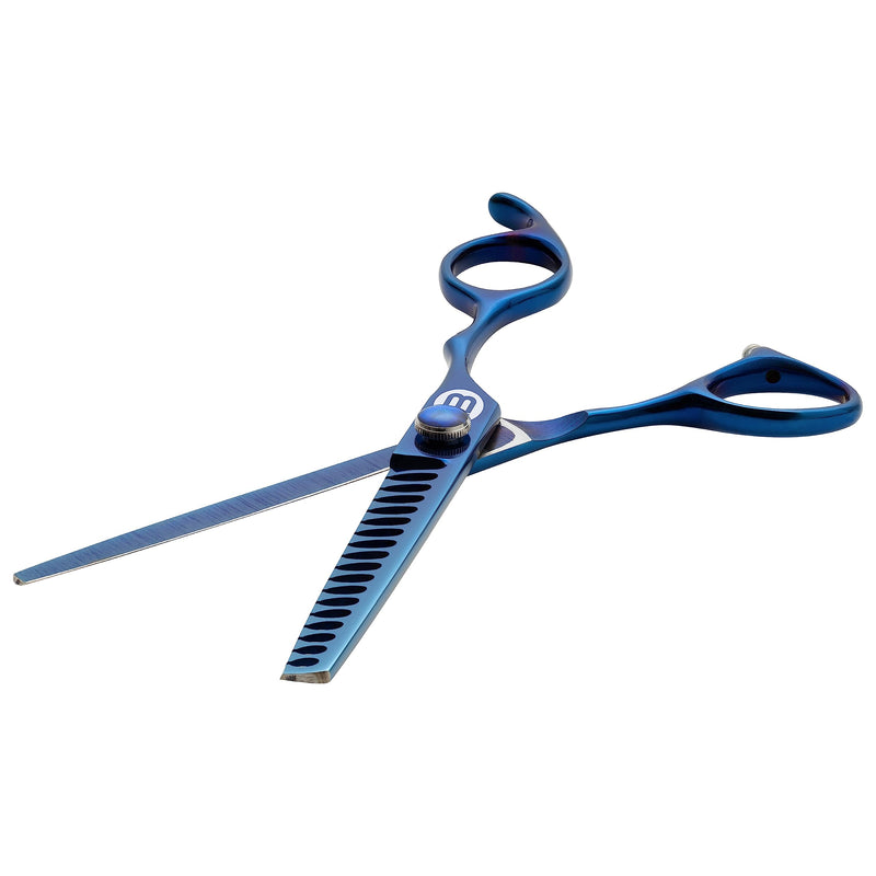 Mikki Doodle, Dog, Puppy Chunker Finishing Scissors Shears, Sharp & Durable Semi-Convex Blade, Blunted Safety Tips, Adjustable Tension Screw for Control and Precision, 17.8cm (7”) - PawsPlanet Australia