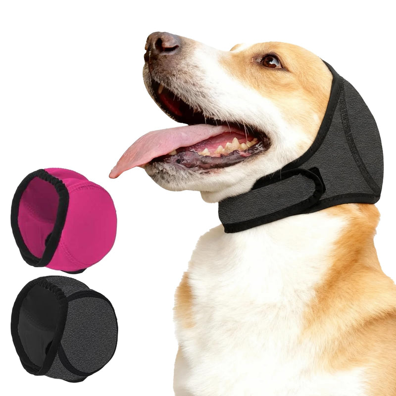 2 Pcs Dog Ear Defenders,Dog Snood Swim Ear Protectors,Waterproof Adjustable Warm,Calming Noise-Reducing Ears Muffs for Dogs(M)