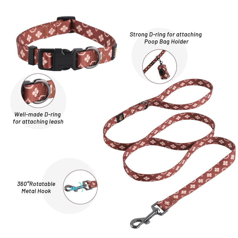 Luxury Designer Adjustable Dog Harness, Leash, Poop Bag Holder/Dispenser and Bandana Set, No Pull, Soft Mesh Padded, for Small/Medium Dogs, Outdoor Walking/Running (Extra Small, Chewy Pawtton) Extra Small - PawsPlanet Australia