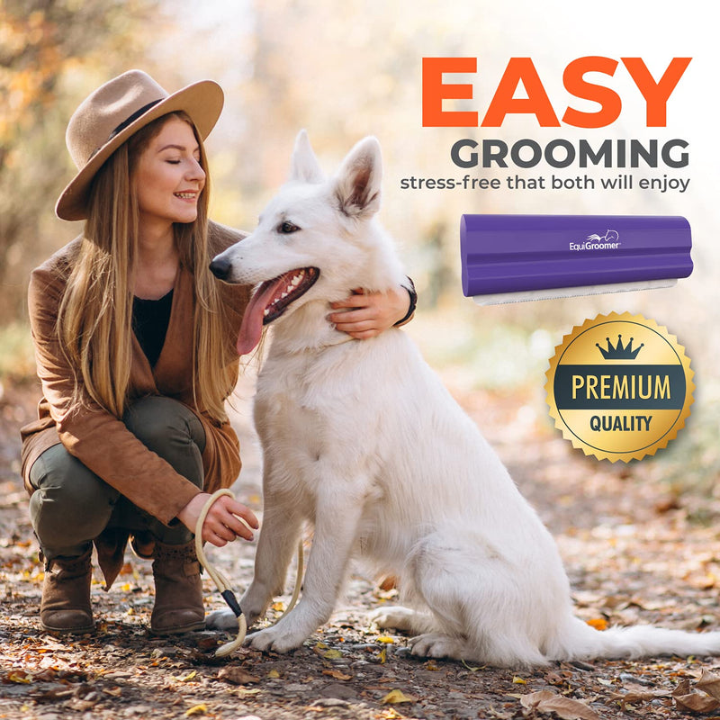 EasyGroomer Deshedding Brush for Dogs Cats | Purple | Undercoat Tool for Large and Small Pets | Comb Removes Loose Dirt, Hair and Fur | Perfect Clean for Short and Long Hair Grooming Shedding 5 Inch - PawsPlanet Australia