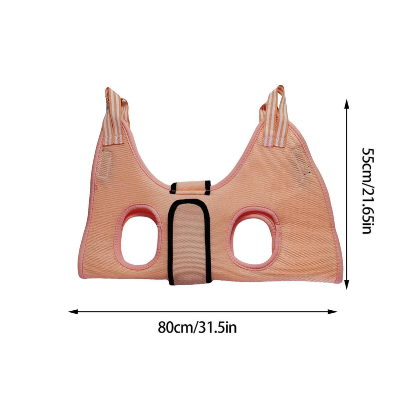 Generic Cat Grooming Hammock - Hammock Dish Cleaning Backpack - Carrying Strap Holder with S-Hook for Cutting, Examining and Bathing Nails L Pink