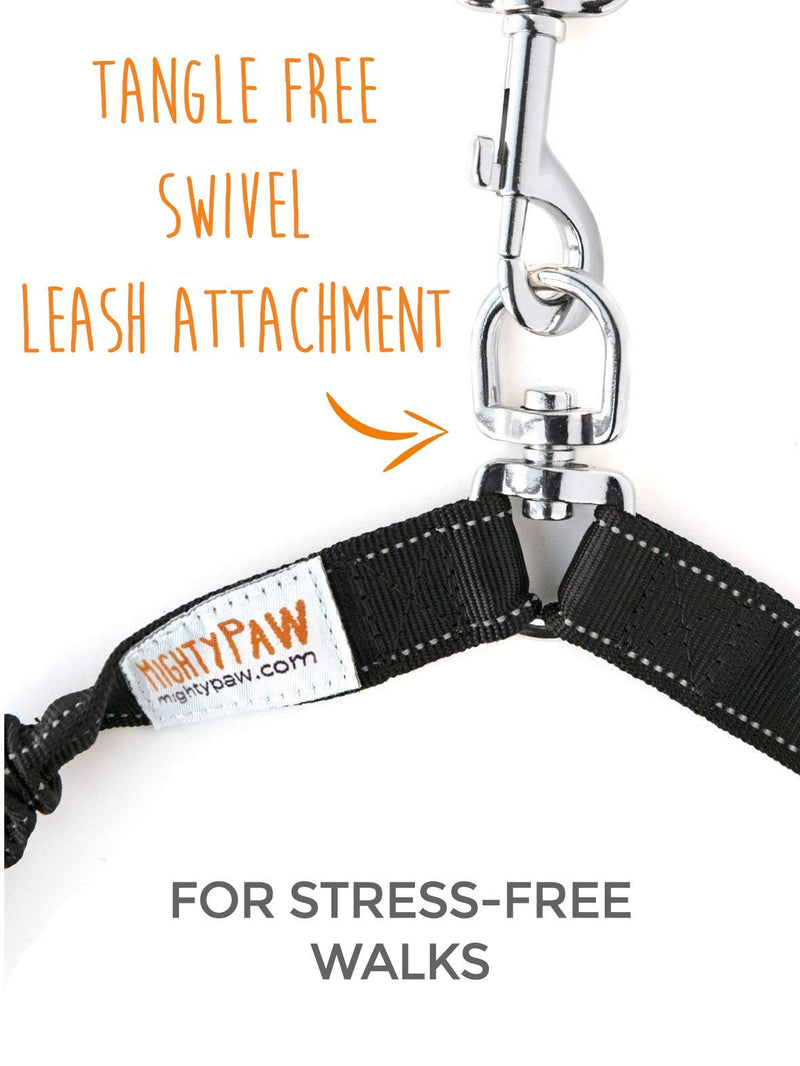 Mighty Paw Double Dog Leash - Force Absorbing Bungee Feature - Dual Dog Leash No Tangle - Quality Dog Leash - Leash Splitter Bungee - 2 Dog Leash Tangle Free (Standard | 30-100lbs | No Handle, Black) Standard | 30-100 lbs | No Handle - PawsPlanet Australia