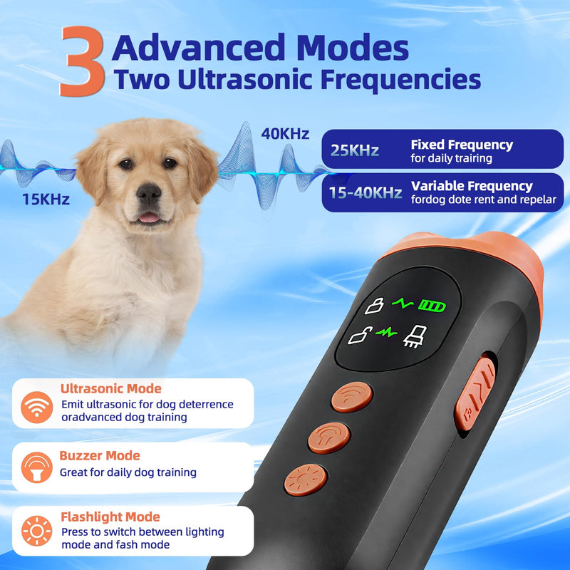Ultrasonic Dog Bark Deterrent Device: Rechargeable Anti Barking Device for Dogs with 3 Modes - Up to 35FT Range Safe Humane Training Tool - Small Medium Large Dogs Indoor Outdoor Use - PawsPlanet Australia