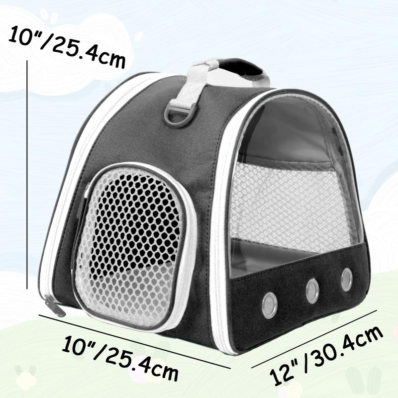 2-Pack Guinea Pig Carrier and Playpen Set - Breathable Pet Playpen Pop Open Outdoor/Indoor Exercise Fence, Portable Small Animal Backpack for Bearded Dragon, Rabbits, Hamster, Chinchillas Black TPU Carrier+Playpen