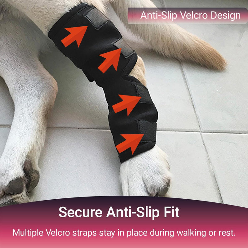Pack of 2 Joint Bandage for Dogs, Ankle Bandage for Dogs, Dog Leg Wrap Leak Protection, Rear Leg Bandage for Front and Rear Legs, Prevent Licking, for Wound Healing Black-XL