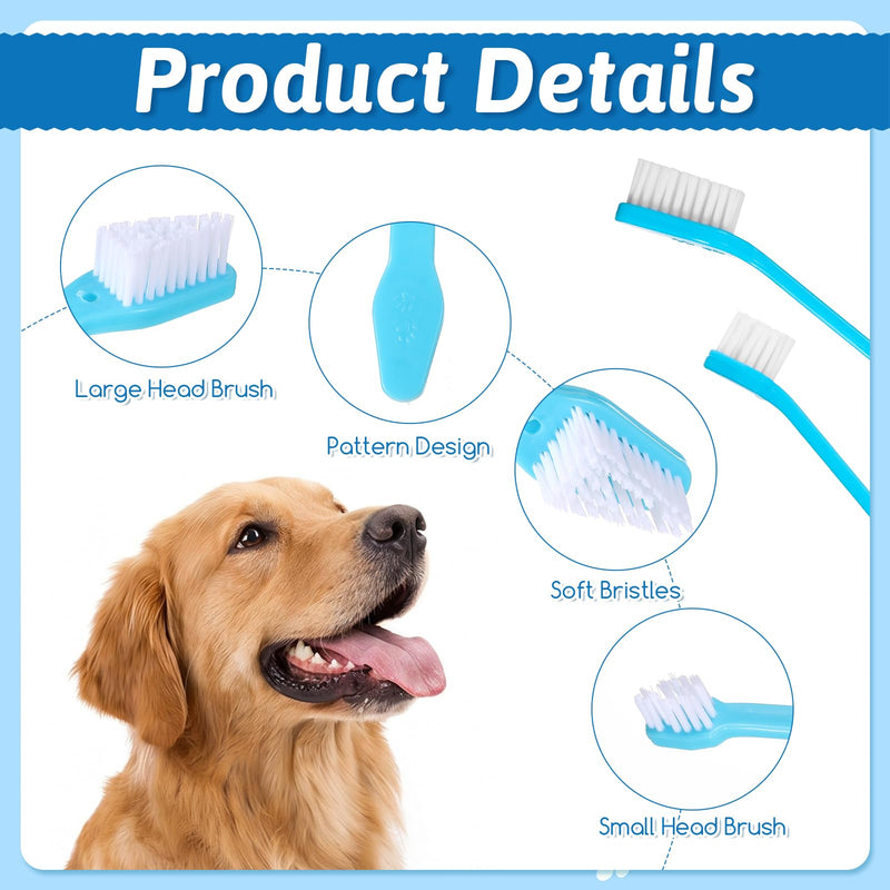 180 Pcs Dog Toothbrush Bulk, Dual Headed Dental Brushes, Long Handle Pet Tooth Brush, Puppy Tooth Brushing Kit for Small to Large Dogs, Cats, and Most Pets, Oral Care Supplies, 9 Colors