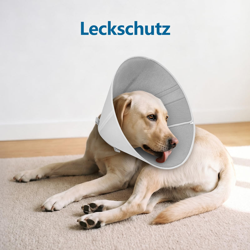 Supet Neck Brace for Dogs, Padded Soft Recovery Neck Brace, Adjustable Protective Neck Brace Prevents Licking After Surgery for Small, Medium and Large Dogs, Size L, Grey