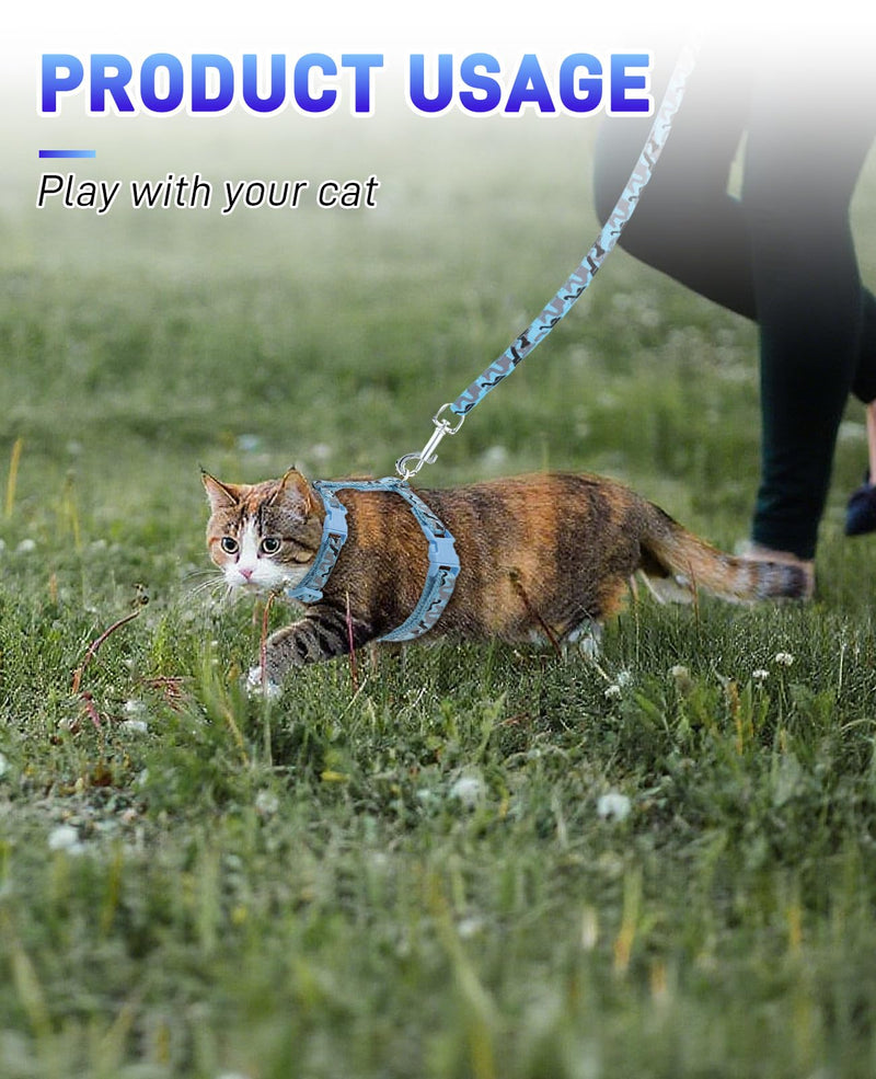 3 Pack Cat Leash and Harness Set, Lightweight Adjustable Collar Escape Proof for Cats - PawsPlanet Australia