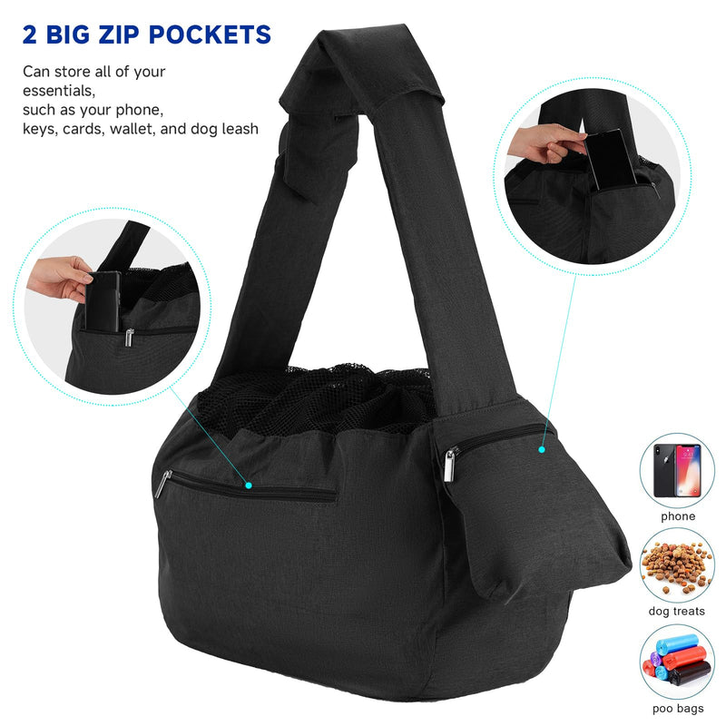 Dog Sling Carrier, ISFORU Pet Sling Bag for Medium Dogs,Fits 5 to 10KG Medium Dog/Cat Sling Carrier, Hands-Free Dog Bag with Adjustable Strap,Pockets and Soft Bottom Mat - PawsPlanet Australia