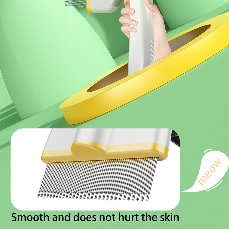 Pet Grooming Comb For Cats And Dogs, Self-Cleaning, Dual-Sided Flea And Hair Removal, Undercoat Shedding, Knotting Brush, Pet Grooming Too (Green) Green - PawsPlanet Australia