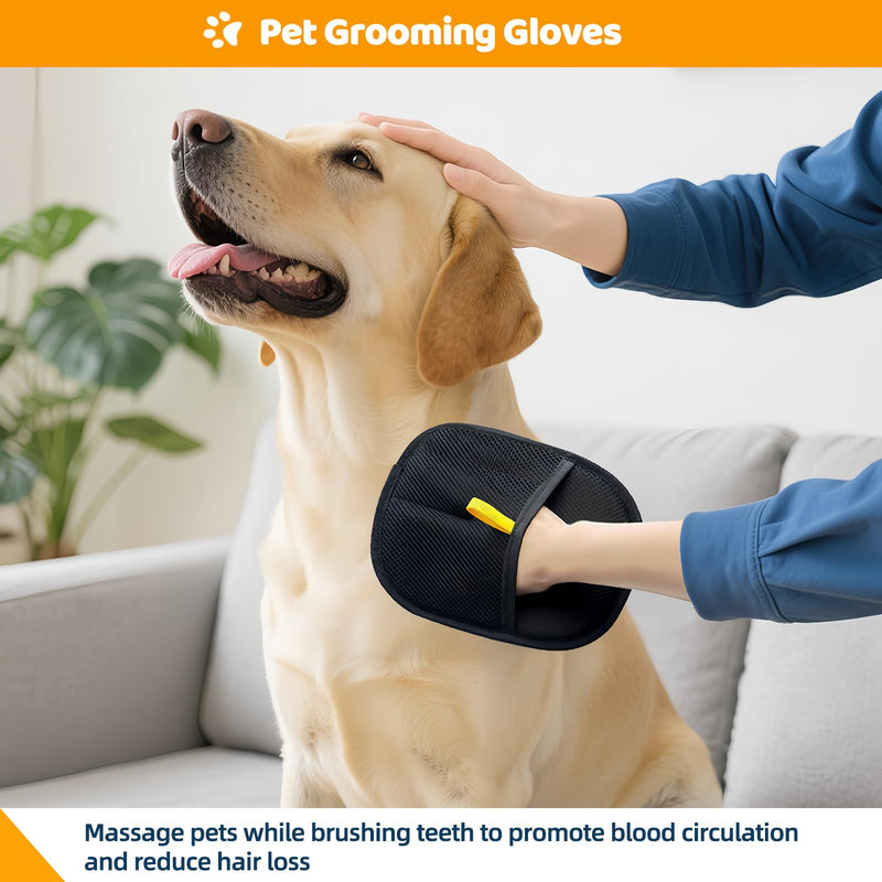 Electrostatic Pet Hair Removal Gloves for Dogs & Cats - Reusable Grooming Mitts Remove Hair from Furniture, Carpets, Car Seats & Clothes - PawsPlanet Australia