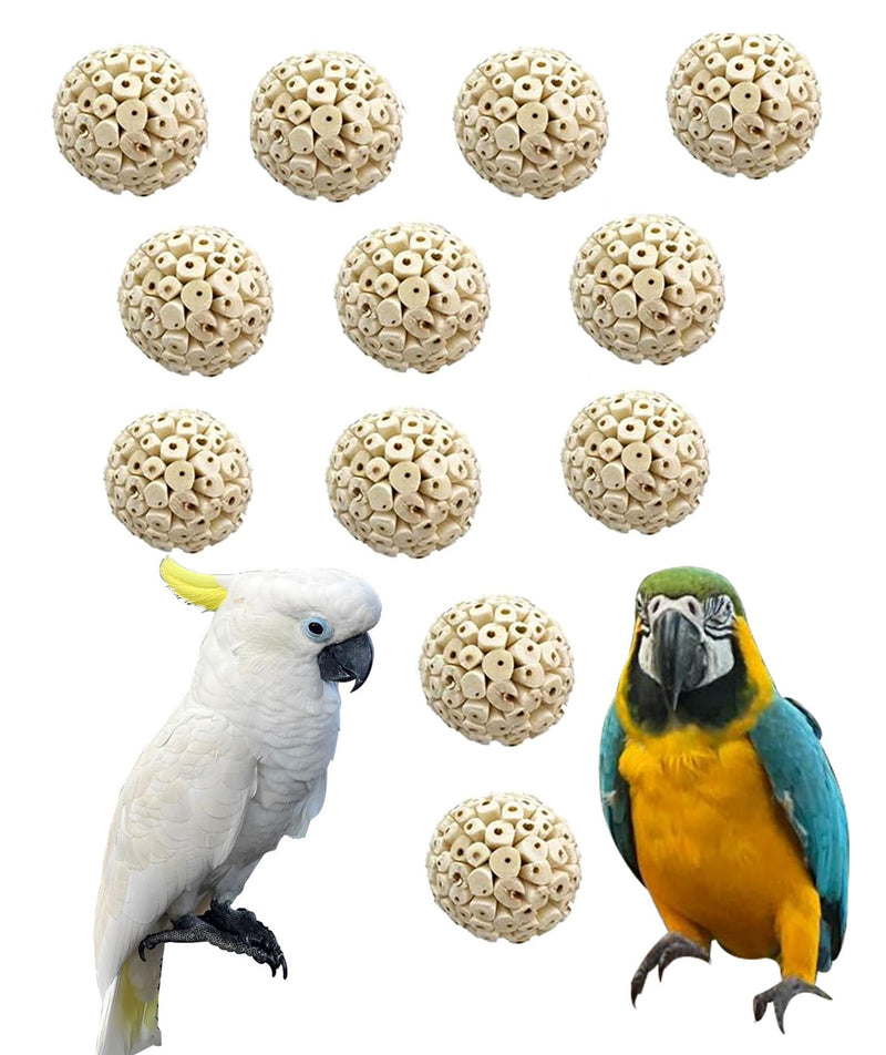 12 Pack big size 2.5" Sola Ataa Bird Toy Interactive and Durable Play Ball Toy for Parrots Cockatiels Pet Birds