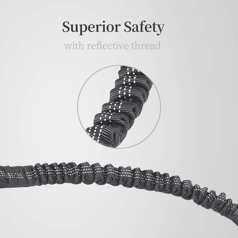 Dog Leash for 2 Dogs, Double Dog Leash with Tangle Free Swivel and Reflective Bungee for Dual Small Medium Large Dogs (5~18 lbs, Black) Weight (5~18 lbs.) - PawsPlanet Australia