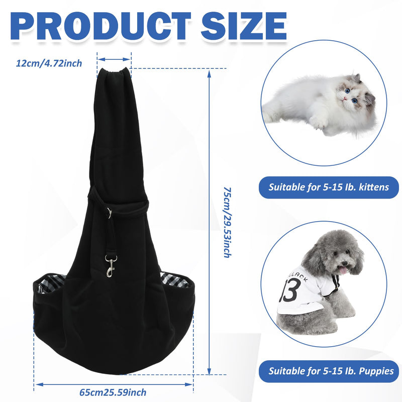 Dog and Cat Sling Carrier, Reversible Pet Papoose Bag, Adjustable Length Cat Sling Strap, Front Facing Dog Carrier Sling, Travel Safety Harness for Outdoor Travel Use - PawsPlanet Australia