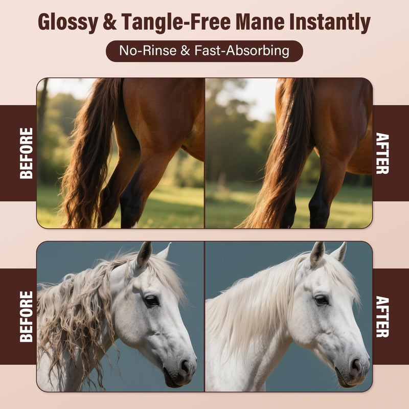 Equine Essential Oil Spray – Olive & Jojoba Blend for Silky Mane & Tail | Smooths, Detangles & Adds Natural Shine | for Horses & Dogs, 3.38 oz Fruity Melon Scent
