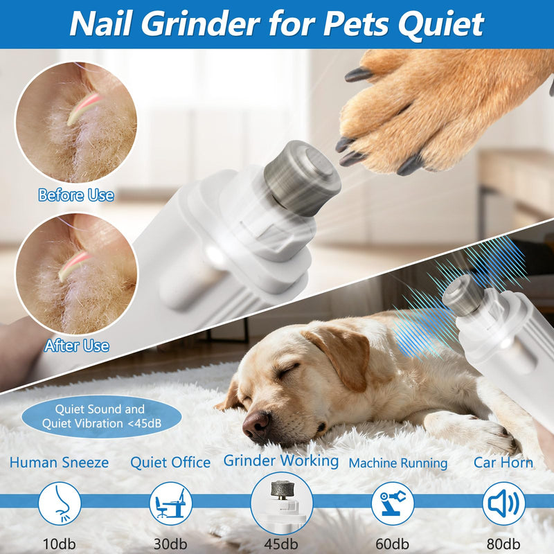2-in-1 Led Cat Dog Nail Clipper & Nail Grinder with Lights,Rechargeable Pet Nail Trimmers with Nail File,Protective Guard,Quick Sensor,Pet Claw Clippers for Large Medium Small Dogs Cats Rabbits - PawsPlanet Australia