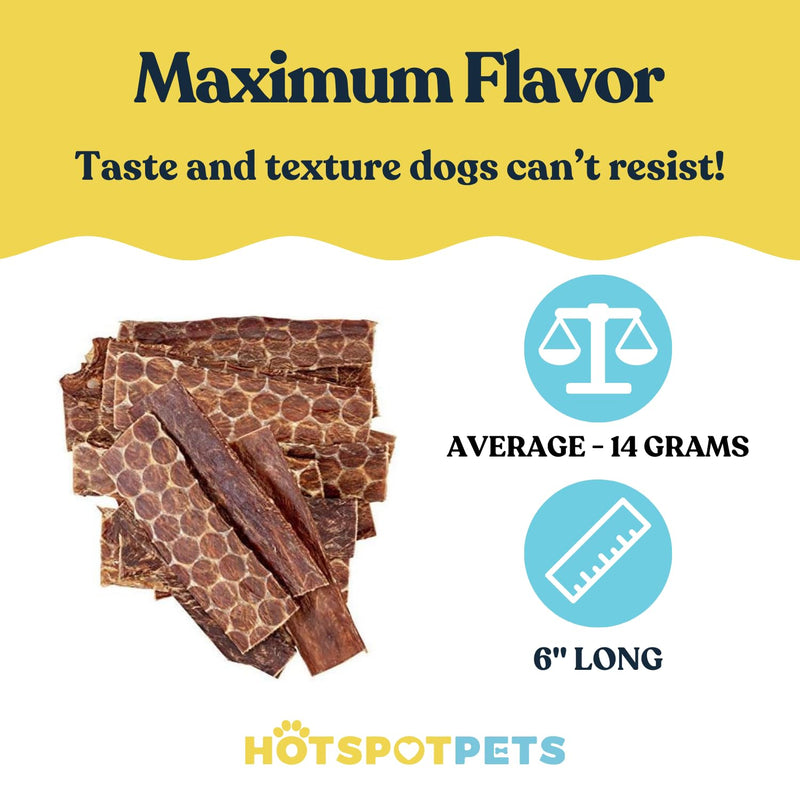 hotspot pets Beef Esophagus Dog Treats (6 INCHES) (1LB Bag) Grass Fed with No Added Hormone All Natural Jerky Dog Treats - Chews Rich in Glucosamine & Chondroitin for Joint Health 6 Inch - 1LB - PawsPlanet Australia