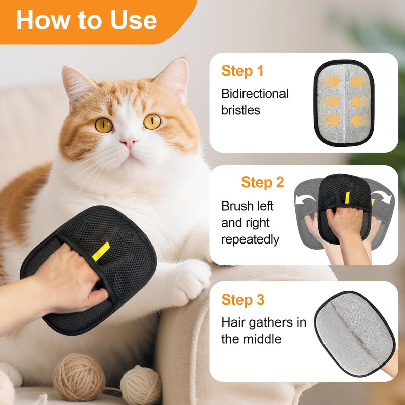 1 Pcs Pet Hair Removal Gloves Brush,Pet Hair Remover Electrostatic Gloves, Washable Reusable Dogs Cats Hair Gloves for Sofas Bed Sheets Clothes Carpets Car Seats 1 - PawsPlanet Australia
