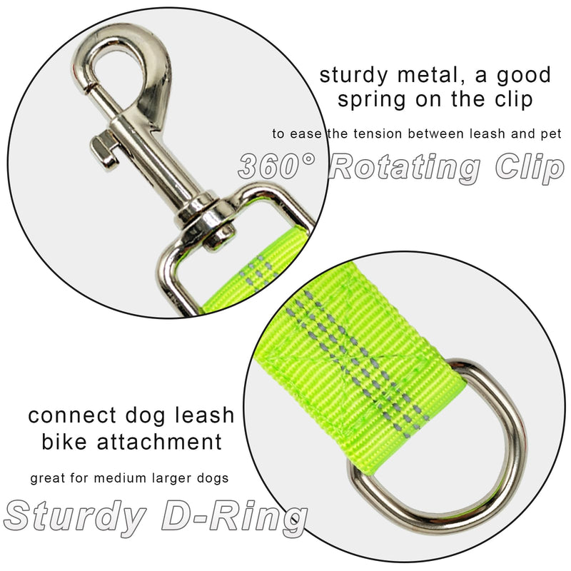 Bungee Dog Leash Extender, 18 Inch Nylon Elastic Extension Shock Absorbing, Works with Any Leash, Multifunctional Dog Lead for Medium Large Dogs Walking Training Running (Green) green - PawsPlanet Australia