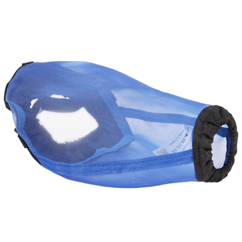 Foxtail Mask for Dogs, Dog Face Guard, Adjustable Head Net, Field Cover, Polyester, Blue, L
