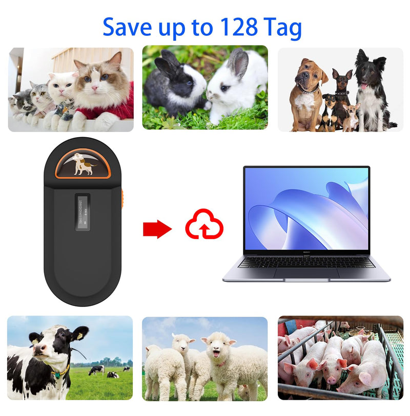 Pet Microchip Scanner, RFID Dog and Cat Microchip Reader, Supports EMID, FDX-B（ISO11784/11785）Microchips, for Animal Management No-bluethooth - PawsPlanet Australia