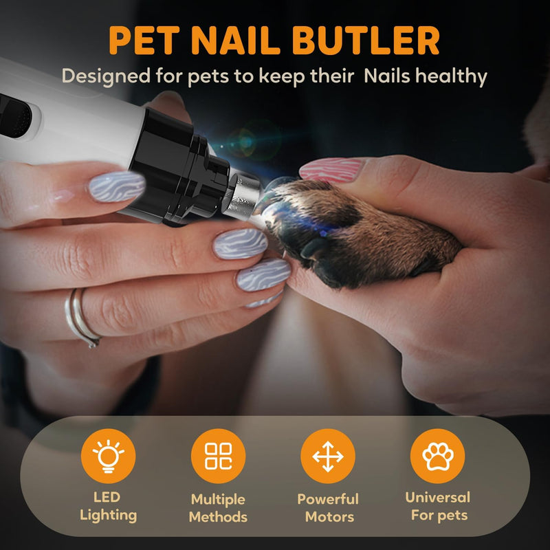 Silent Groom Pro Nail Grinder - Silent Groom Pro for Dogs and Cats, Dog Nail Trimmer with Replacement Grinding Heads, Quick USB Charge(with 2 Replacement Head) - PawsPlanet Australia