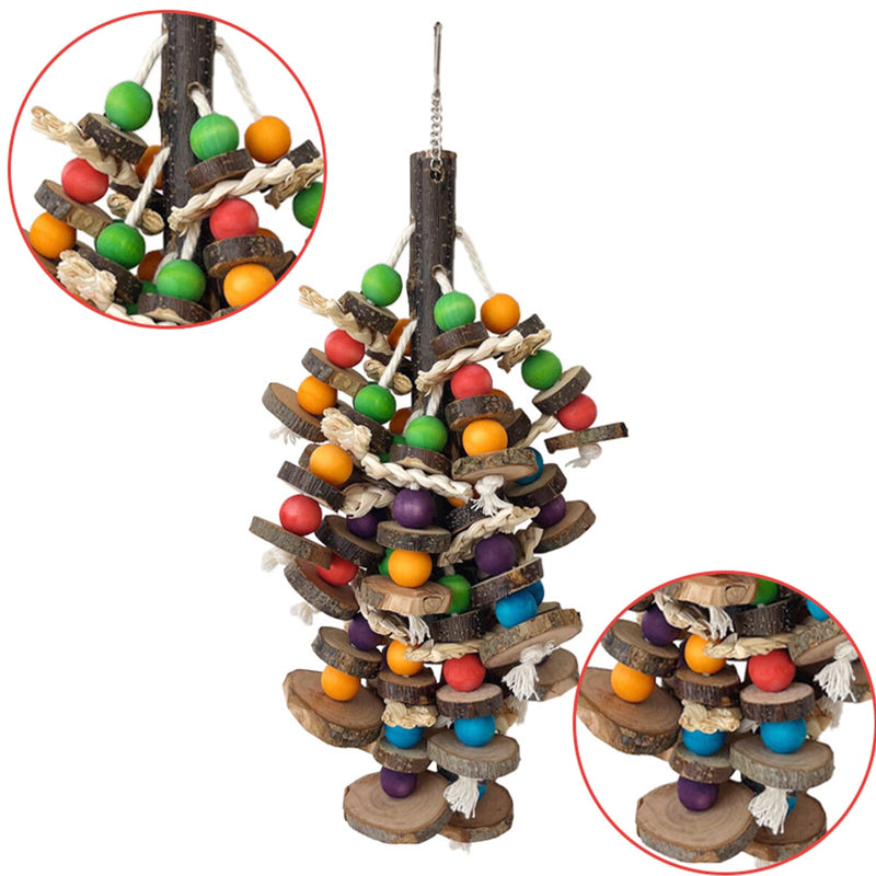 Bird Toys, Medium-Large Birds for Amazon Parrots, Cockatiels, Macaws, African Grey(Branch) Colorful2 - PawsPlanet Australia