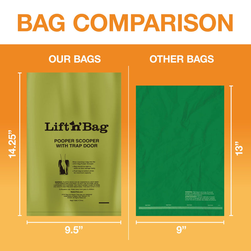 Neater Pets Lift N’ Bag Extra-Capacity Dog Poop Bags Rolls, 20% Thicker Leakproof Poop Bags for Dogs, Extra-Large Dog Pooper Scooper Refill Bags, 12 Rolls - 180 Count, Lavender Scent, 14.25” x 9.5” - PawsPlanet Australia