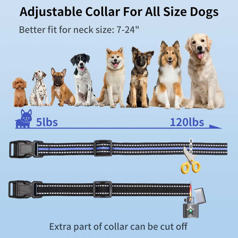Dog Training Collar, Auto Bark Mode and Electric Dog Collar with 3 Modes, Beep, Vibration, Shock, Waterproof Dog Shock Collar for Small Large Dogs 5-120lbs, Remote 3300ft, for 2 Dogs - PawsPlanet Australia