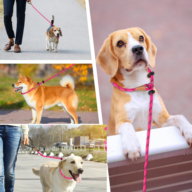 lynxking Slip Lead Dog Leash Reflective, Heavy Duty Comfortable Strong Rope Leash for Large, Medium Small Dogs No Pull Pet Training (Pink, Large 1/2in x 6ft-Slip Lead) Pink - PawsPlanet Australia