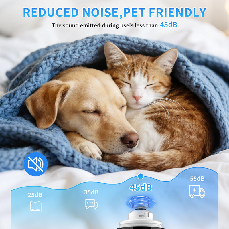 3-Speed Pet Nail Grinder,Professional Dog Nail Grinder with 2 LED Lights,Electric Nail Clippers for Cats and Dogs,Pet Paw Trimming and Grooming,2000mah USB Rechargeable for Small Medium Large Dogs - PawsPlanet Australia