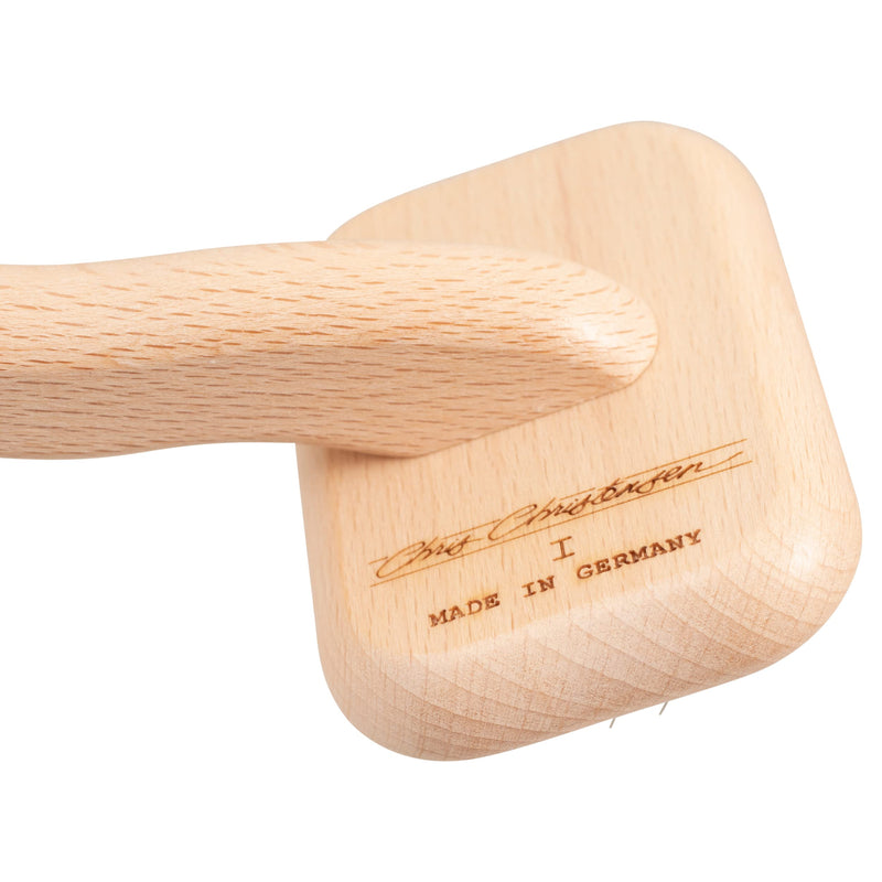 Chris Christensen Dog Brush, Mark I Extra Small Slicker Brush, Groom Like a Professional, Stainless Steel Pins, Lightweight Beech Wood Body, Ground and Polished Tips Black