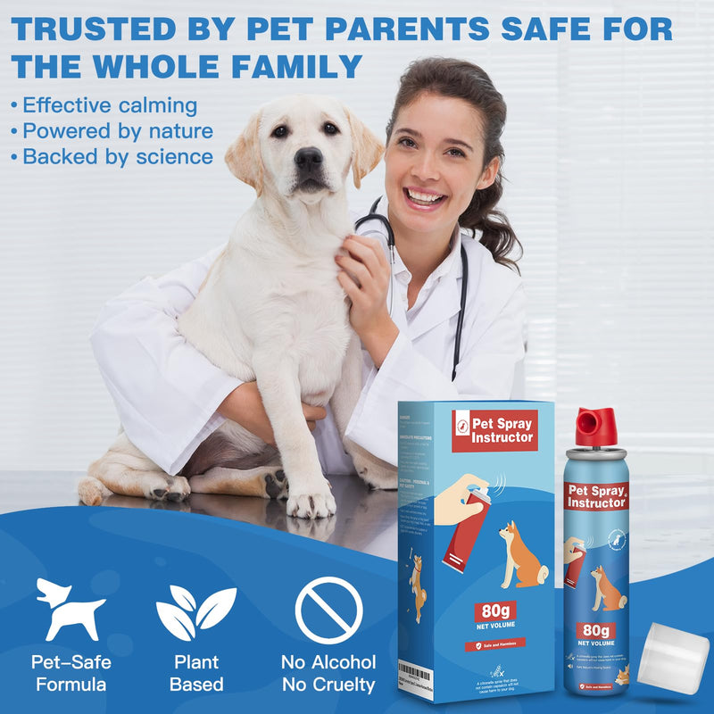 Corrector Spray Dog Trainer - 80ml 2 Pack Professional Dog Corrector Spray for Stops Barking, Jumping, Aggression & Unwanted Behaviors, Safe, Humane & Effective 2-pack