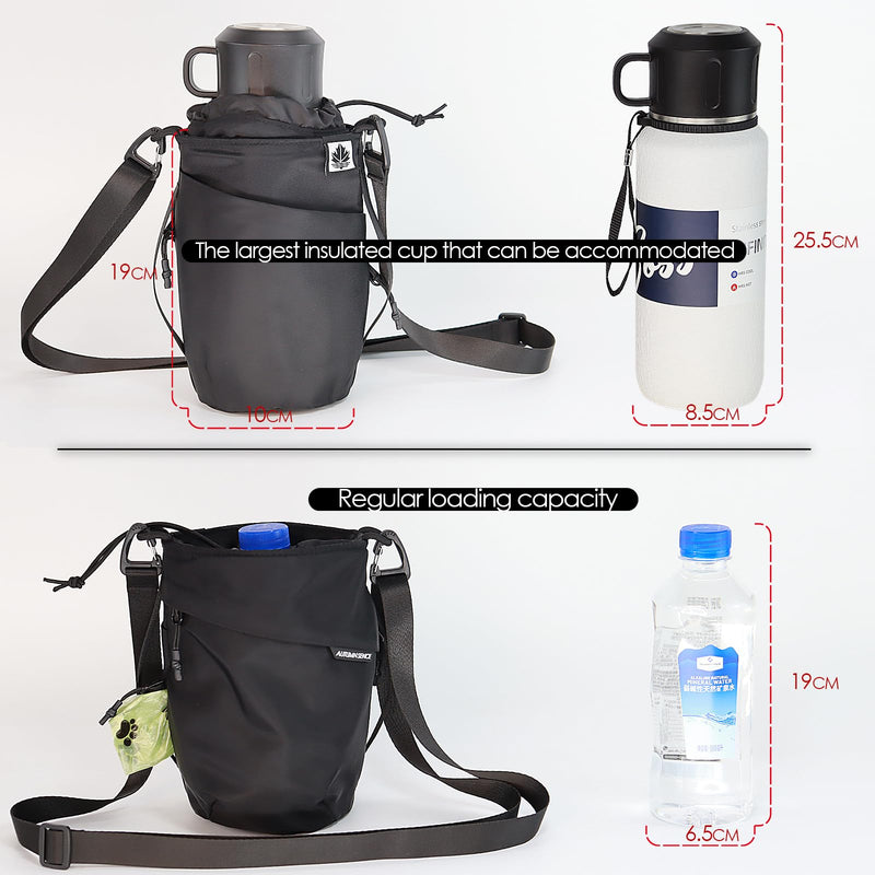 Multi-Function Crossbody Bag - Dog Walking Bag with Built-in Poop Bag Dispenser, Insulated Water Bottle Carrier & Waterproof Treat Pouch, Travel Toiletry Organizer for Pet Training, Hiking, Daily Use