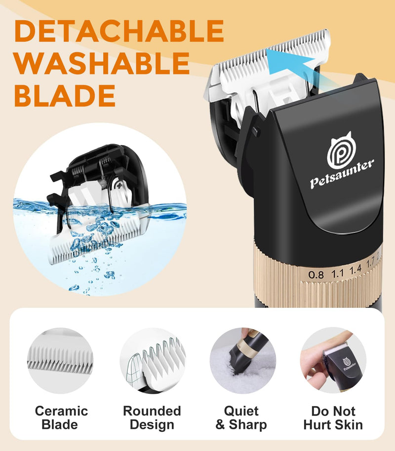 Dog Clippers for Grooming, 4-Speed & LCD, Low Noise Electric Dog Trimmer for Grooming, Cordless Rechargeable Dog Hair Clippers, Super Quiet for Dogs & Pets with Thick or Heavy Coats(C95) C95 - PawsPlanet Australia