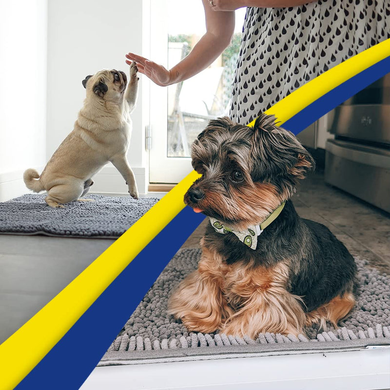 Muddy Mat® | Super Absorbent Door Mat Indoor, Microfiber Quick Dry Chenille Entryway Rug, Non-Slip Front Door Mat, Indoor Mats for Entryway, Machine Washable Pet Rug, Grey 30"x19" 19" x 30" - PawsPlanet Australia