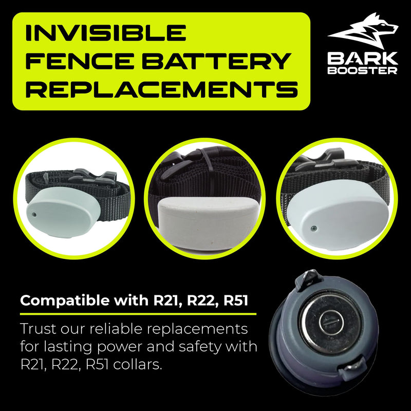 Dog Collar Batteries - Compatible with Invisible Fence Collar Batteries, Replacement Battery for R21, R22, and R51 Dog Receiver Collars (6-Pack) 6-Pack