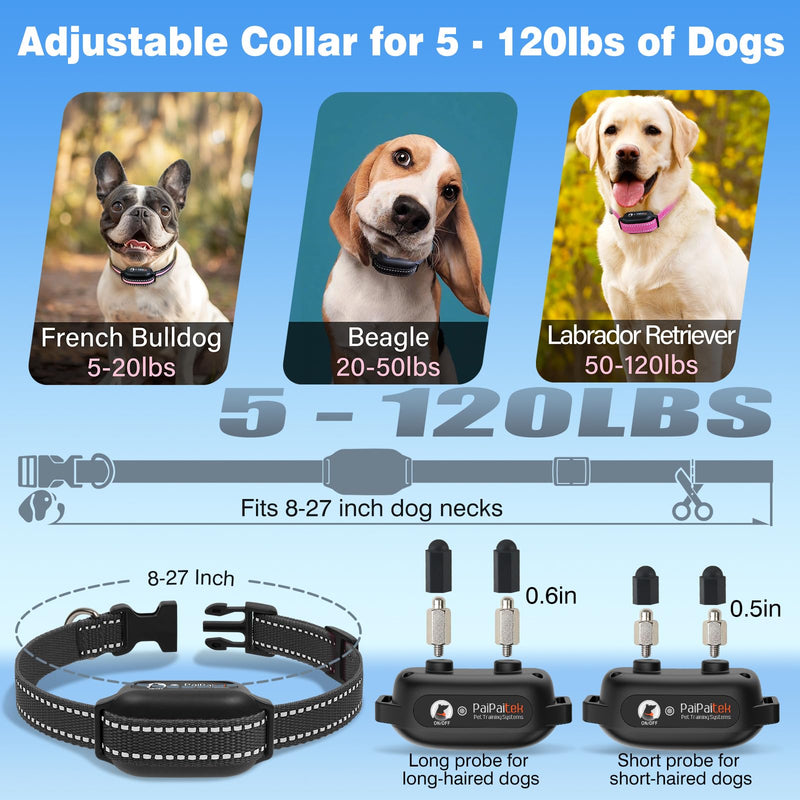 PaiPaitek No-Pull Dog Training Collar with Remote - Automatic Anti-Pull Sensor with 3 Training Modes (Beep/Vibration/Shock) for Effective Leash Training and Behavior Correction PD800-Black - PawsPlanet Australia