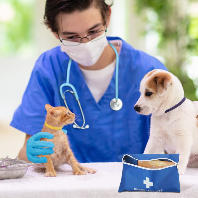 48 Pcs Puppy Kitten Whelping Kit Include 4 Puppy Feeding Tube, 6 Record Keeping Charts, 15 Puppy Whelping Collars, 15 Cord Clamps, 2 Gloves, Bulb Aspirator, Syringe, Bottle, Scissors, Stethoscope, Bag - PawsPlanet Australia