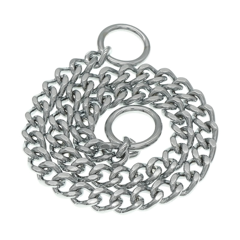 Herm Sprenger Chrome Plated Steel Dog Collar with Flat Narrow Links 4.0mm and Two O-Rings Choke Chain | Medium Large Dogs Professional Training Collar Correction Chain Made in Germany (20in (50cm)) 20in (50cm) - PawsPlanet Australia