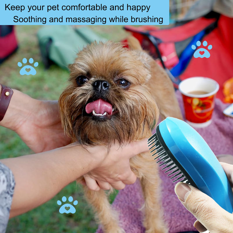 Puppy Brush, Soft Dog Brush for Grooming, Puppy Hair Remover Brush Comb, Grooming Tool for Poodles, Teddy, Yorkies, Maltese, Shih Tzu, Chihuahua, Blue - PawsPlanet Australia